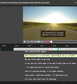 Captioning work on a production